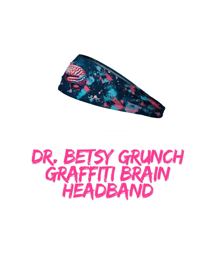 Ladyspinedoc x JUNK Brand "Graffiti Brain" black, blue and pink headband