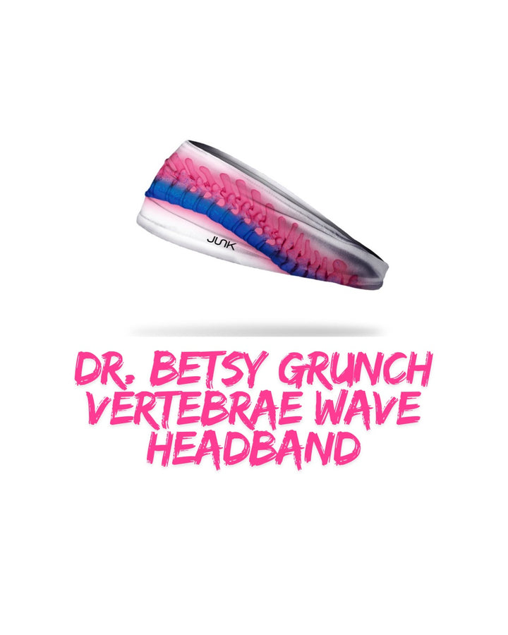 Ladyspinedoc x JUNK Brand "Vertebrae Wave" pink, white, and blue headband