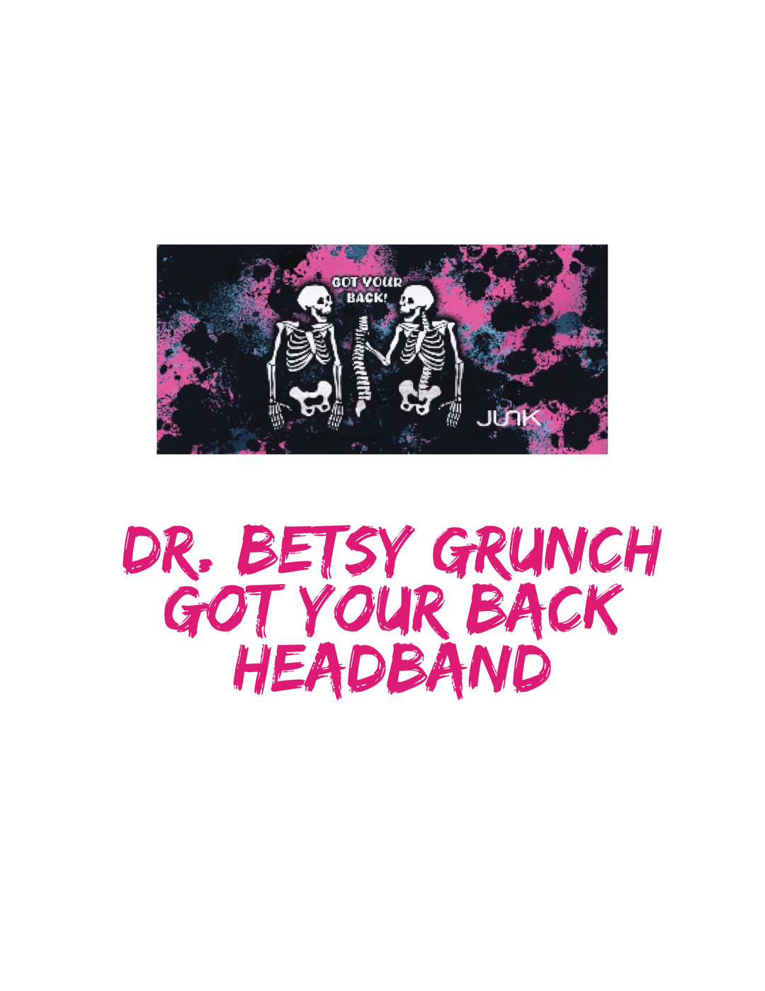 Headband with skeletons and Got Your Back text on a white background