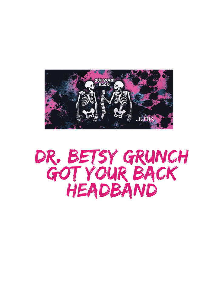 Headband with skeletons and Got Your Back text on a white background