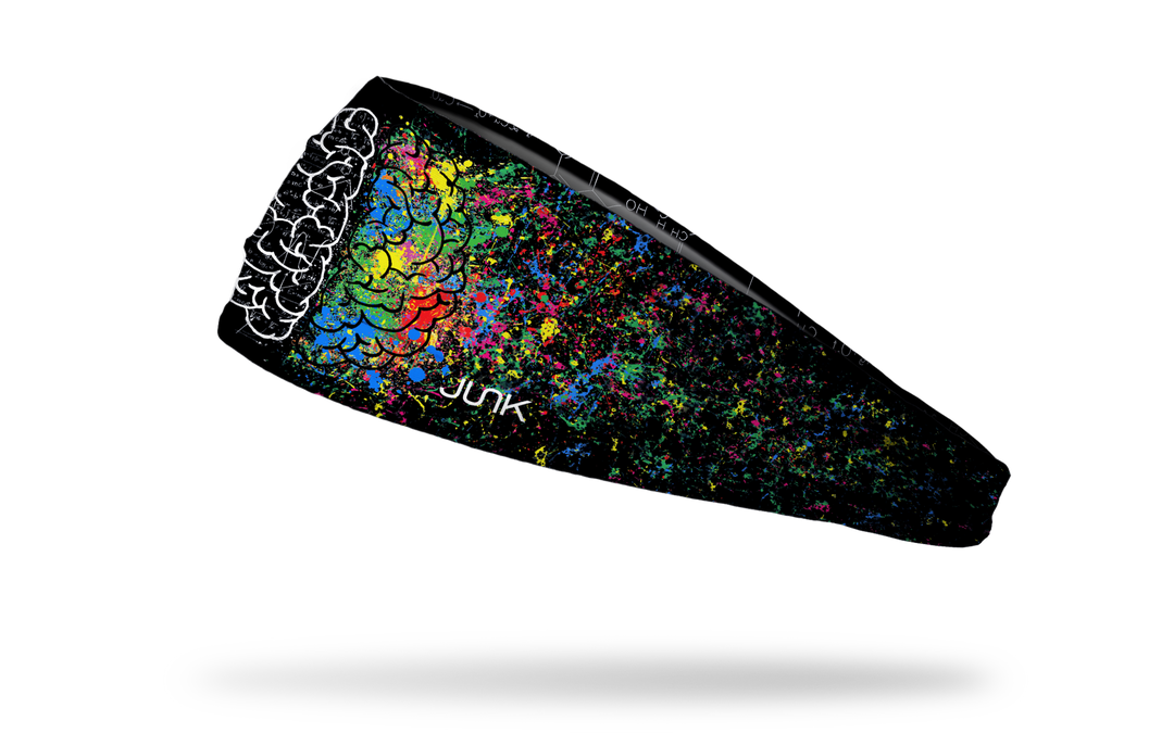 Ladyspinedoc x JUNK Brand black headband with colorful brain design