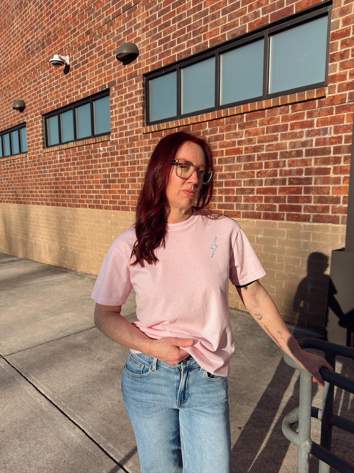 Ladyspinedoc wearing pink Lumbar Puncture t-shirt