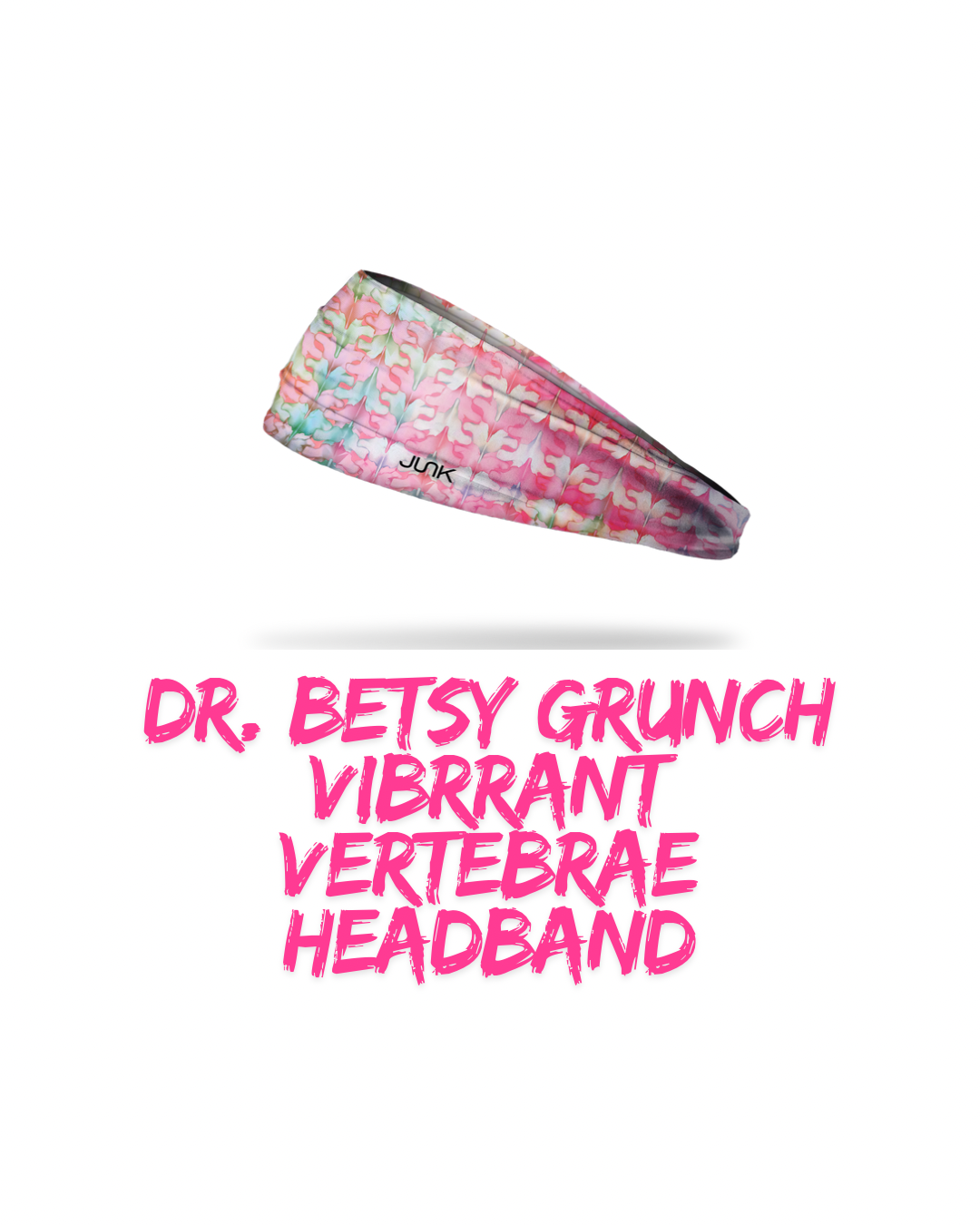Ladyspinedoc x JUNK Brand pink and green Vibrant Vertebrae headband