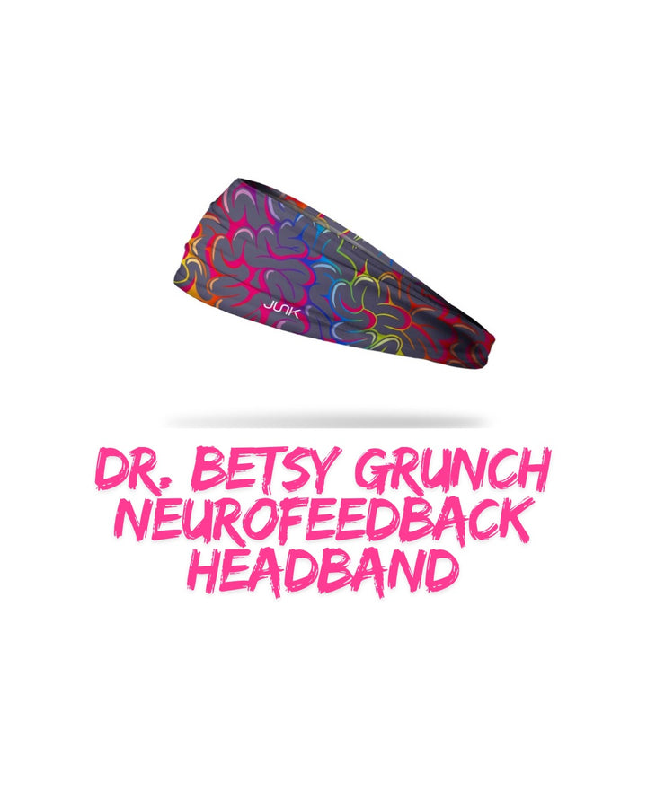 Ladyspinedoc x JUNK Brand headband with colorful design, called Neurofeedback