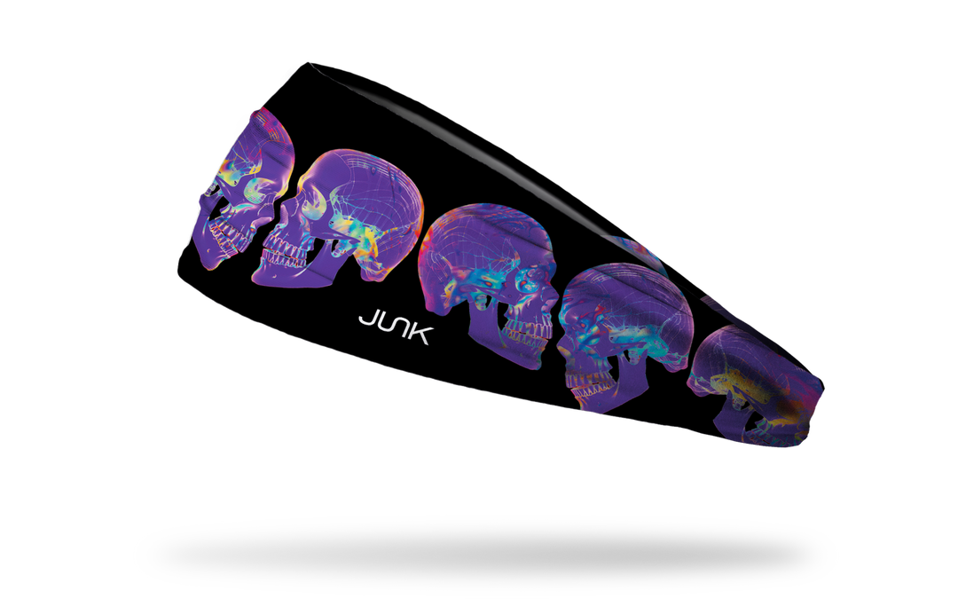 Ladyspinedoc x Junk headband featuring purple skulls