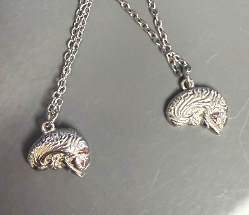 Two Ladyspinedoc Silver Brain Necklaces